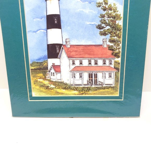Vintage 1994 Bodie Island Lighthouse Donna Elias Print North Carolina Matted - Picture 3 of 4